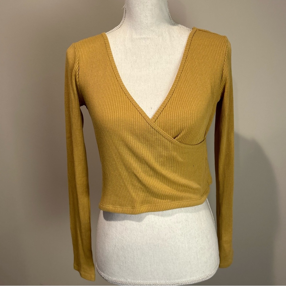 NWT Urban Outfitters Mustard Wrap Top